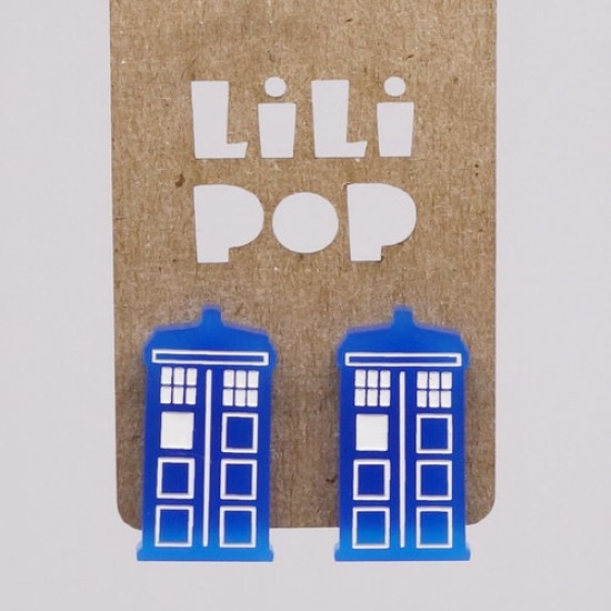Boucles d'oreilles Lili POP- Tardis, Dr Who